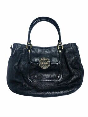 Tory Burch Leather Amanda Hobo Black Satchel Shoulder Handback
